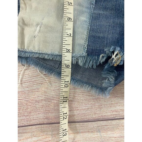 Blank NYC Patch Work Raw Hem Women's Distressed Shorts - 26 - Picture 5 of 12